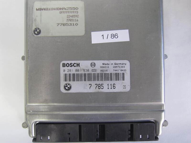 1-86 centralina motore bosch 0 281 001 830 dde 7 785 116 28rte303   bmw serie 5