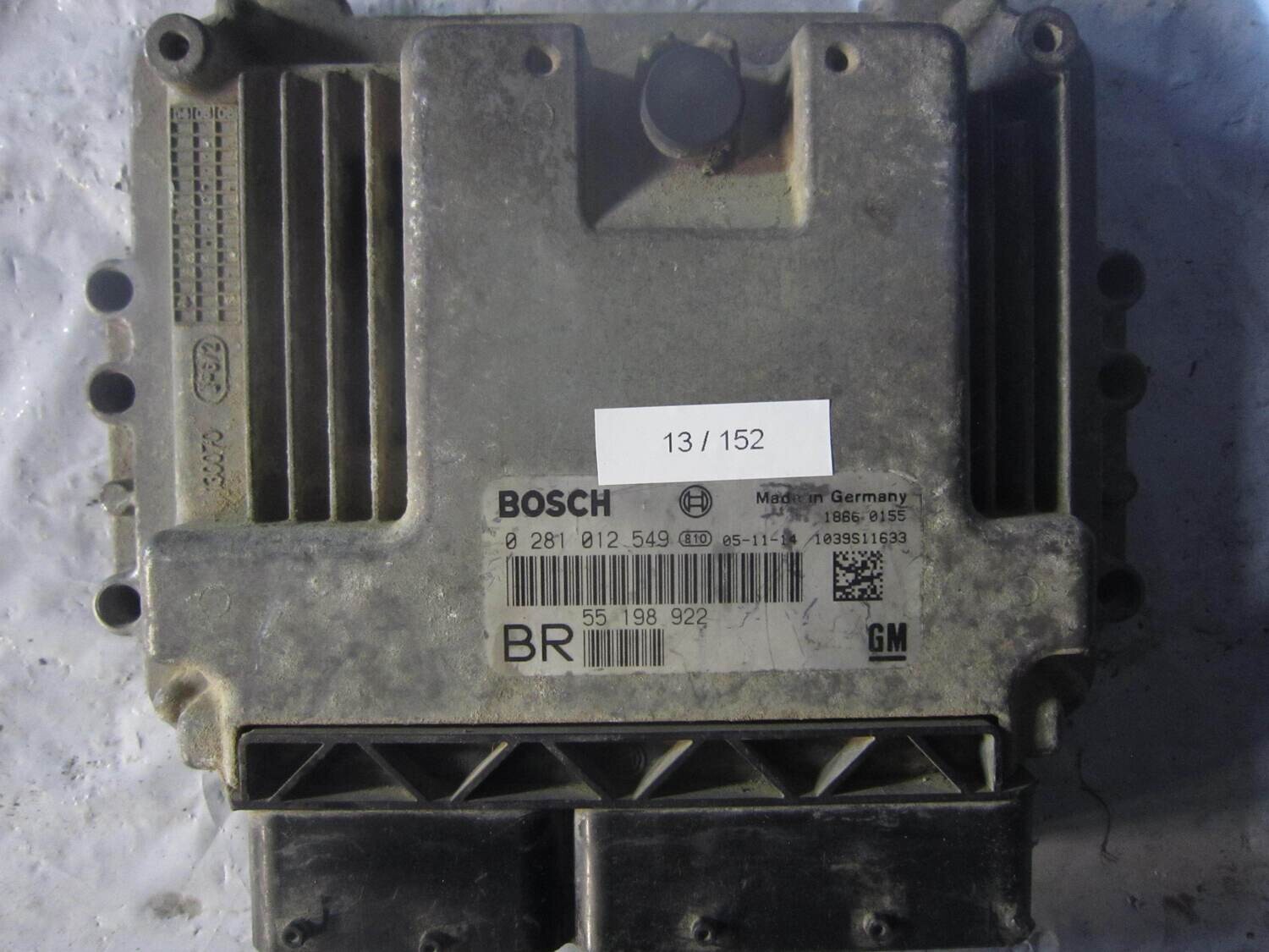 13-152 Centralina Motore Bosch 0 281 012 549 0281012549 55 198 922 BR 1039S11633   OPEL DIESEL ZAFIRA