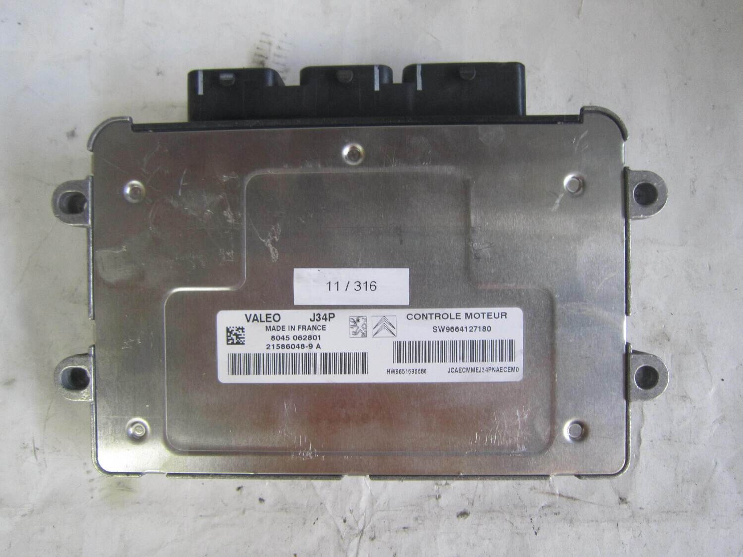 11-316 Centralina Motore Valeo 21586048-9 A 215860489A 9664127180 9651696680 J34P CITROEN / PEUGEOT Benzina C 2 C 3 1.4