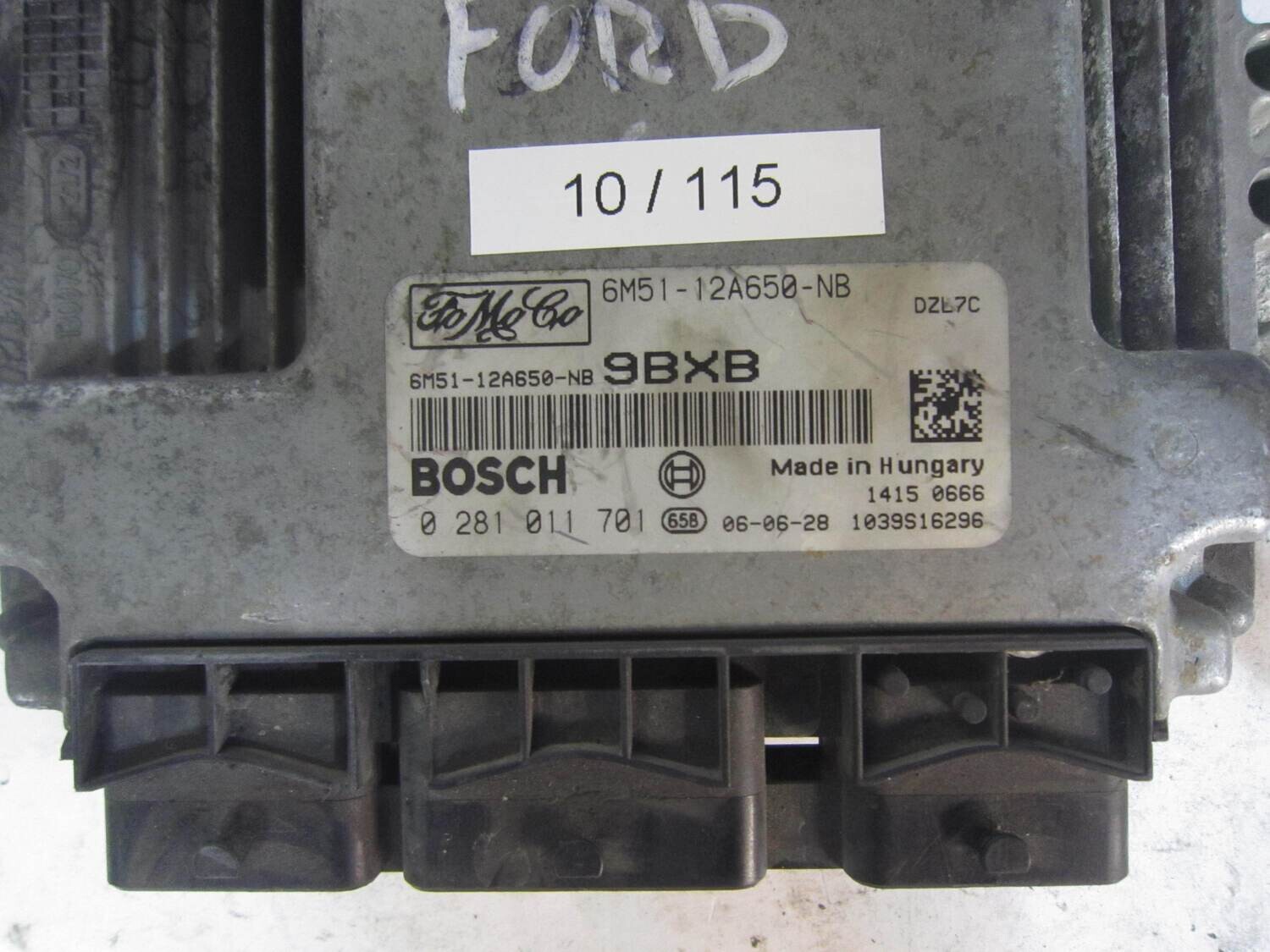 10-115 Centralina Motore Bosch 0 281 011 701 0281011701 4M51-12A650-YD 4M5112A650YD 1039S09089 7AMD FORD Diesel FOCUS 1.6