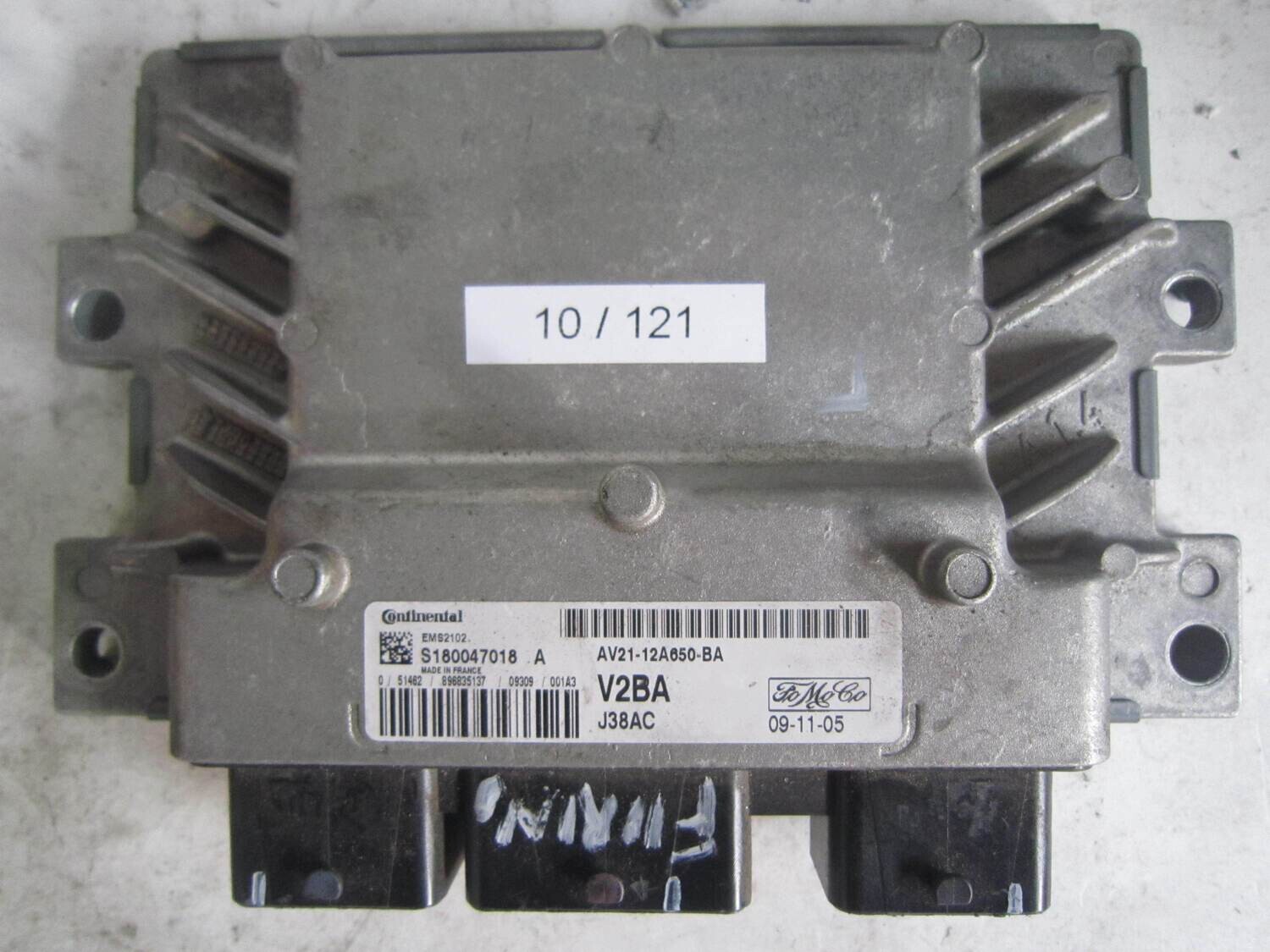 10-121 Centralina Motore Continental S180047018 A S180047018A AV21-12A650-BA AV2112A650BA EMS2102 V2BA J38AC FORD Benzina FIESTA 1.4
