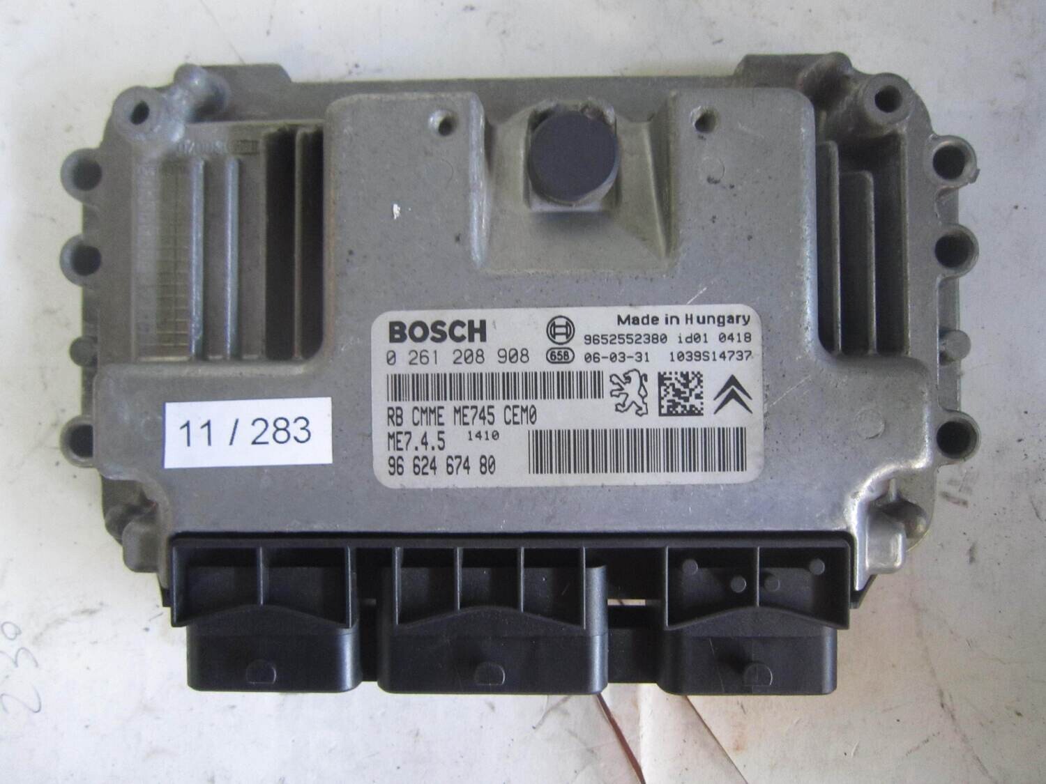 11-283 Centralina Motore Bosch 0 261 208 908 0261208908 96 624 674 80 9662467480 1039s14737 me7.4.5 CITROEN / PEUGEOT Benzina VARIE 1.6