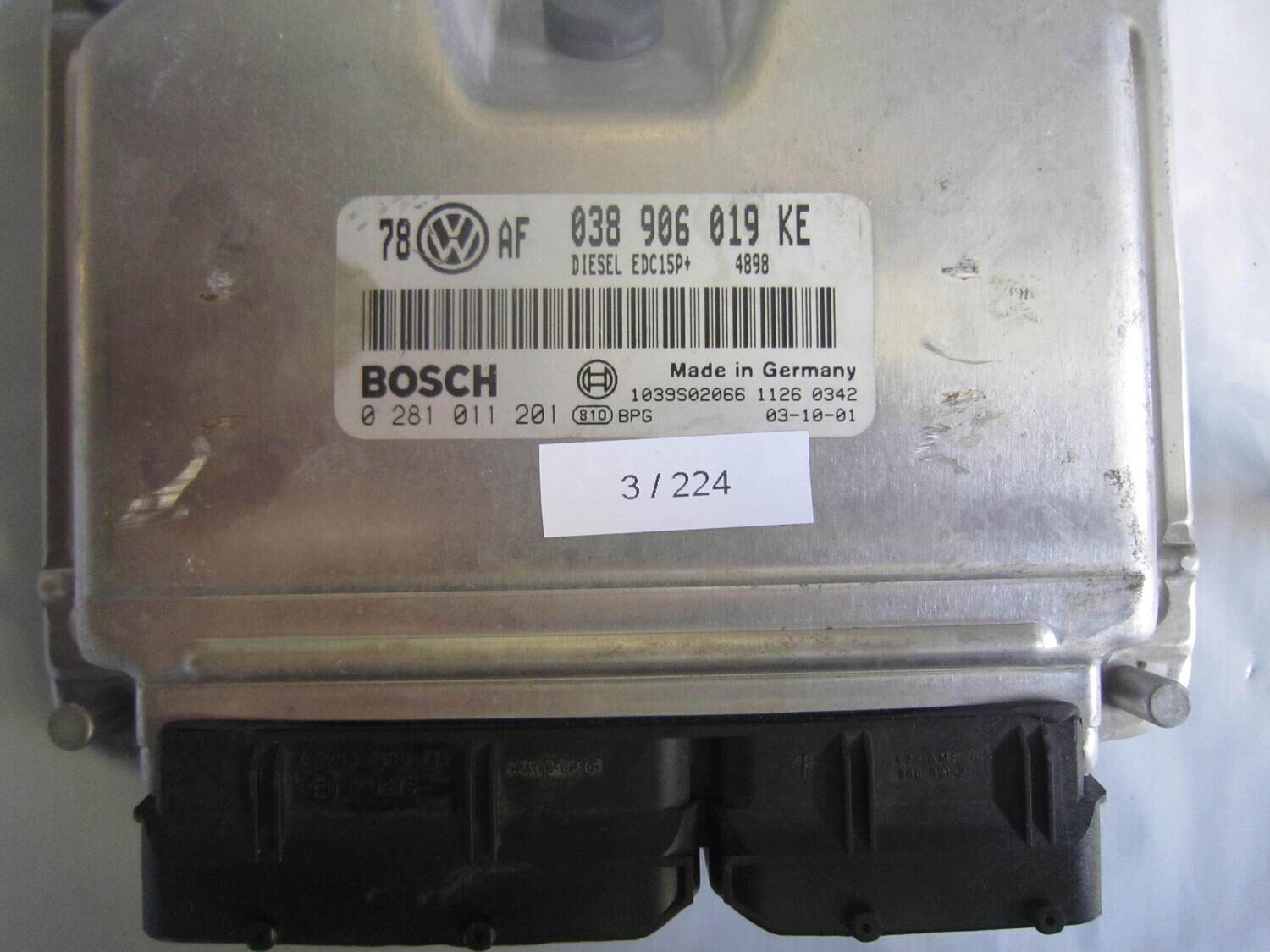 3-224 Centralina Motore Bosch 0 281 011 201 0281011201 038 906 019 KE 038906019KE 1039S02066 EDC15P+ VOLKSWAGEN Diesel PASSAT