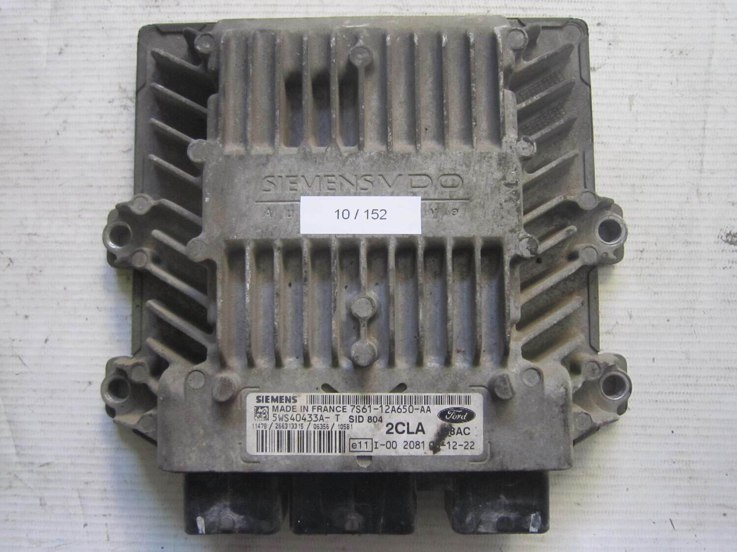 10-152 Centralina Motore Siemens 5WS40433A-T 5WS40433AT 7S61-12A650-AA 7S6112A650AA 2CLA J38AC SID 804 FORD Diesel FIESTA 1.4