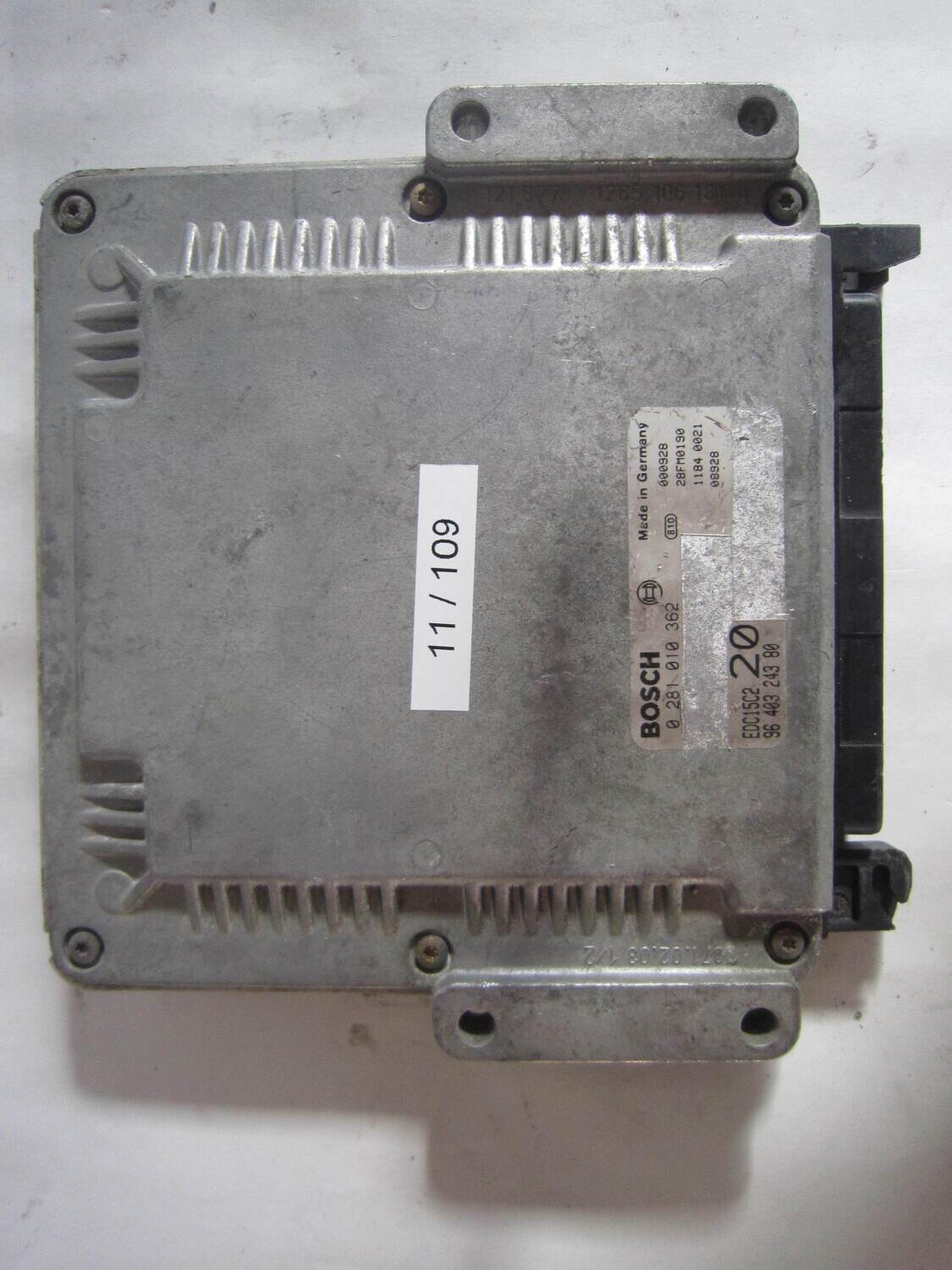 11-109 Centralina Motore Bosch 0281010362 0 281 010 362 96 403 243 80 9640324380 28FM0190  EDC15C2    CITROEN / PEUGEOT  306 2.0 HDI