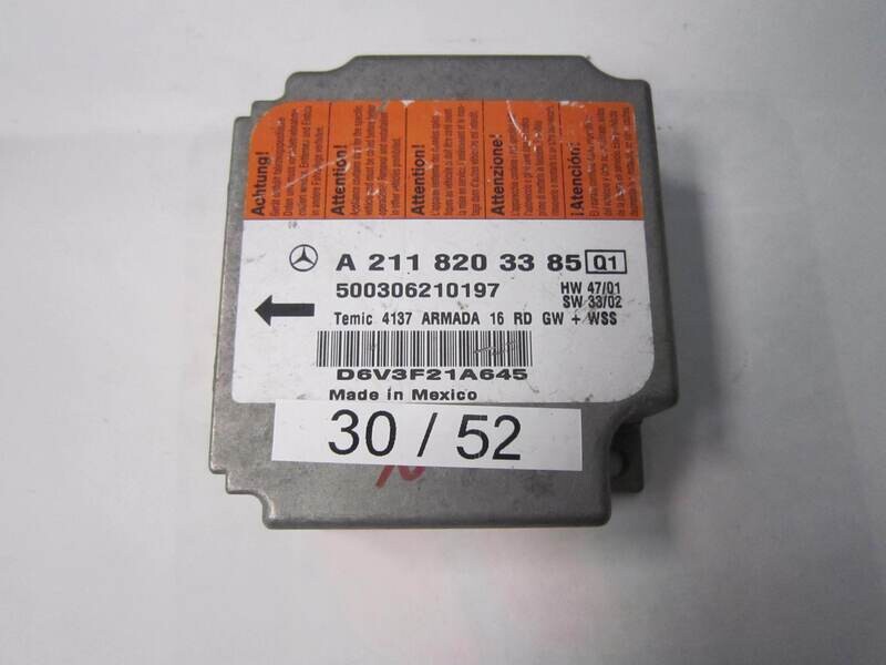 30-52 Centralina Airbag Temic A 211 820 33 85 A2118203385 500306210197 Mercedes CLASSE  E