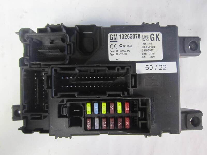 50-22 Body Computer Delphi 13265078 G1-AM433RX2 G1AM433RX2 28100927 000292540 OPEL Diesel CORSA 1.3