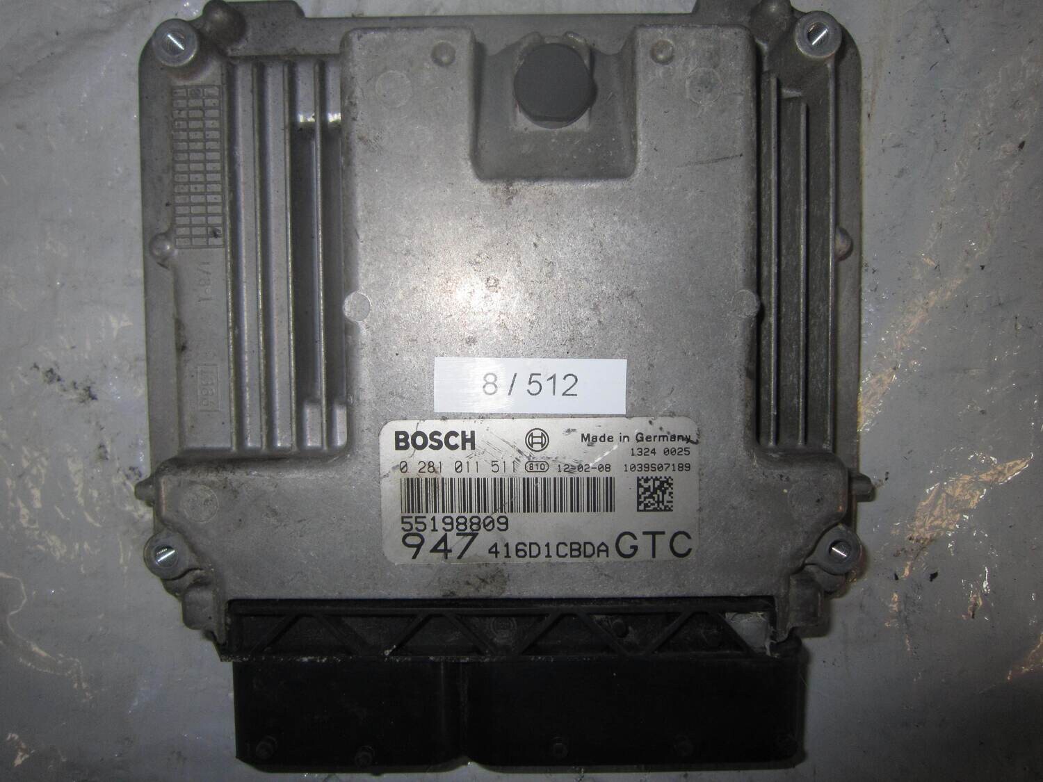 8-512 Centralina Motore Bosch 0 281 011 511 0281011511 55198809 1039S07189 947 416D1CBDA GTC ALFA ROMEO / FIAT / LANCIA VARIE 1.9