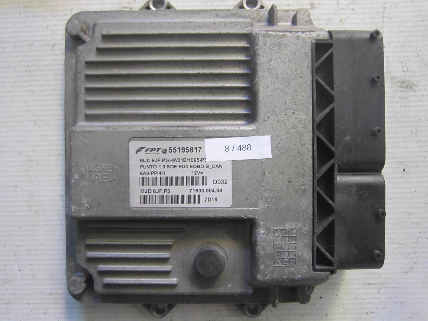 8-488 Centralina Motore Magneti Marelli 55195817 MJD 6JF.P3 MJD6JFP3 71600.004.04 HW1BM/1065-P350 ALFA ROMEO / FIAT / LANCIA Diesel PUNTO 1.3