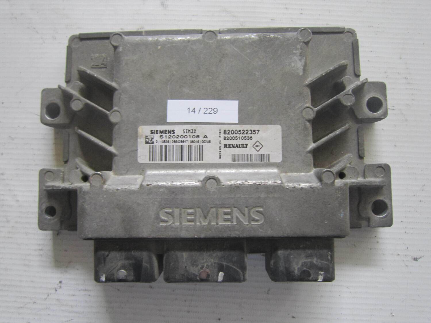 14-229 Centralina Motore Siemens S120200105 A S120200105A 8200522357 8200510536 SIM32 RENAULT Benzina CLIO 1.2