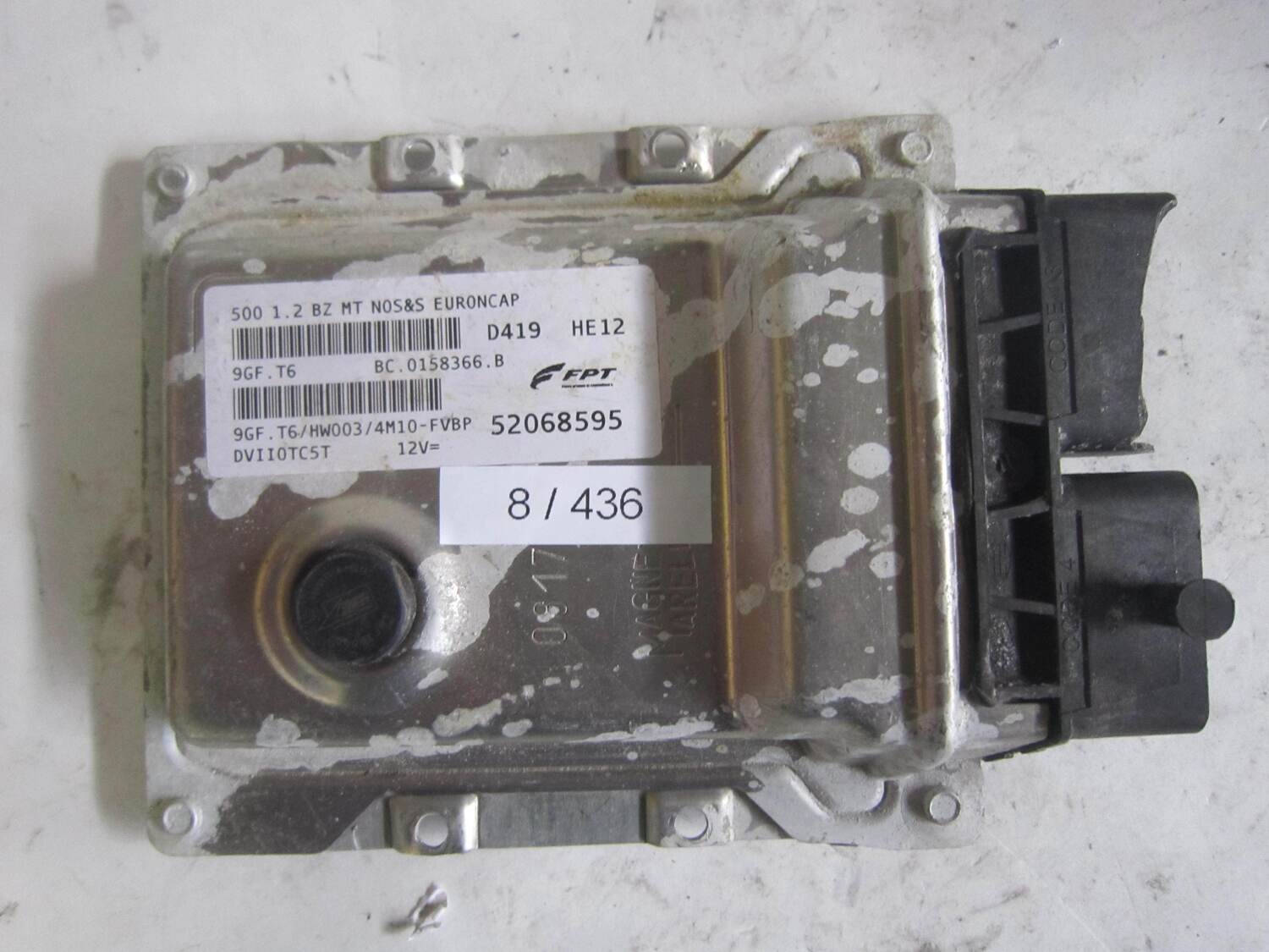 8-436 Centralina Motore Magneti Marelli 52068595 9GF.T6 9GFT6 BC.0158366.B HW003/4M10-FVBP ALFA ROMEO / FIAT / LANCIA Benzina 500 1.2