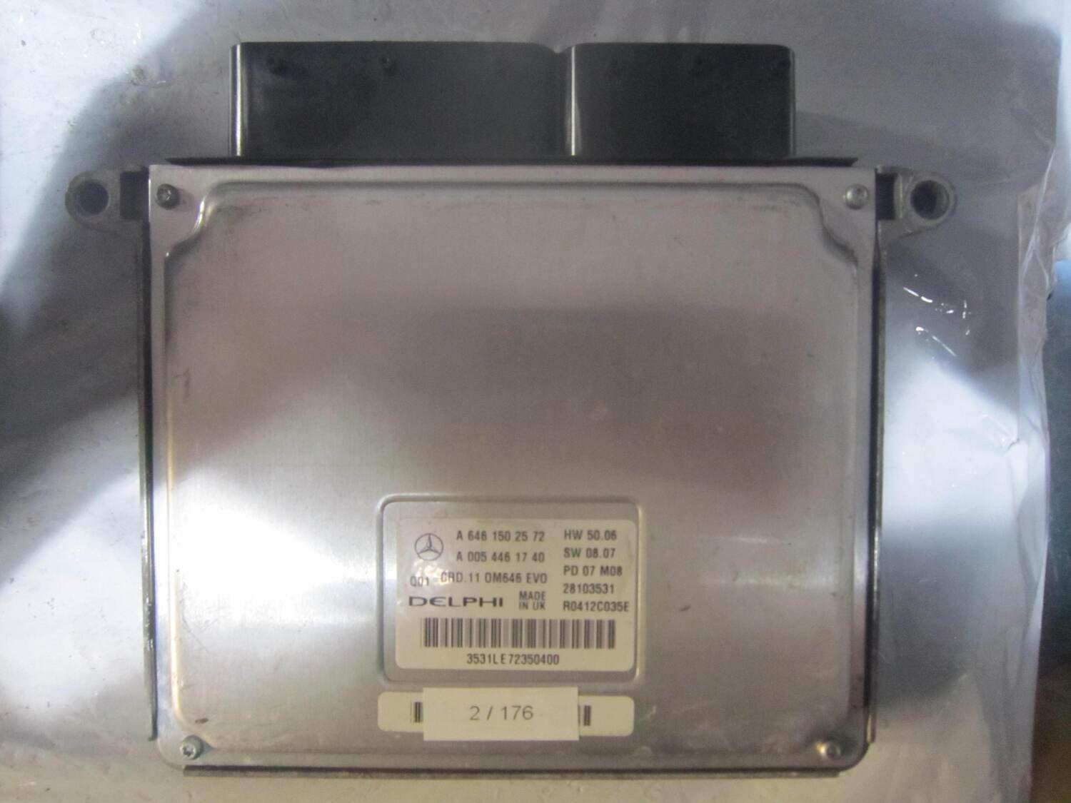 2-176 Centralina Motore Delphi 28103531   A 646 150 25 72 A 005 446 17 40 CRD.11 OM646 EVO HW 50.06   SW 08.07 MERCEDES Diesel CLASSE C