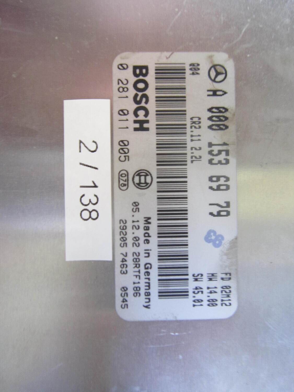 2-138 Centralina Motore Bosch 0 281 011 005 0281011005 A 000 153 69 79 A0001536979 28RTF186 CR2.11 2.2L MERCEDES BENZ Diesel CLASSE  C