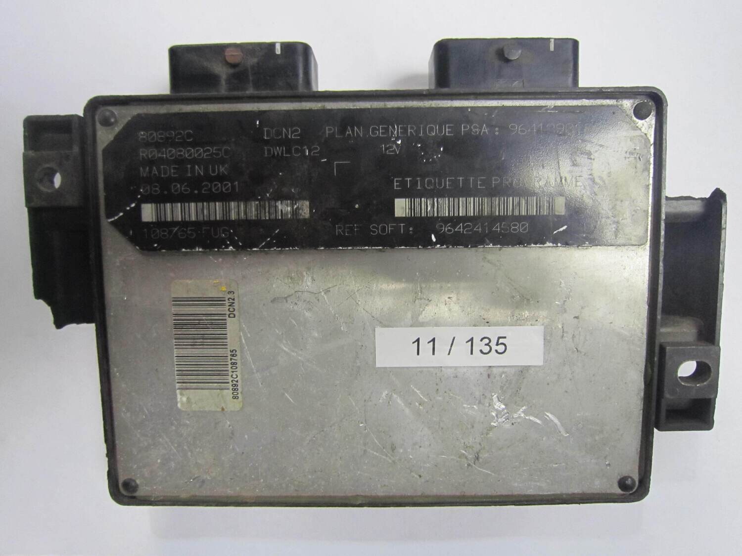 11-135 Centralina Motore Lucas  80892C 9641390180  DCN2  R04080025C    CITROEN / PEUGEOT  206 PARTNER BERLINGO 1.9