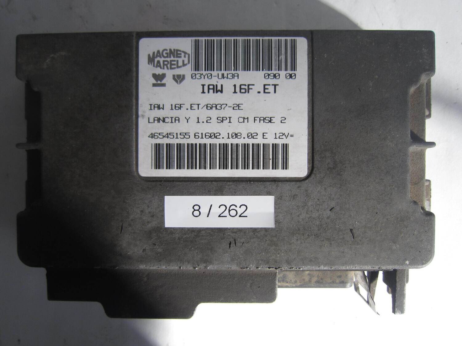 8-262 Centralina Motore Magneti Marelli IAW16FET IAW 16F.ET 46545155  61602.108.02 6160210802      ALFA ROMEO / FIAT / LANCIA  Y 1.2