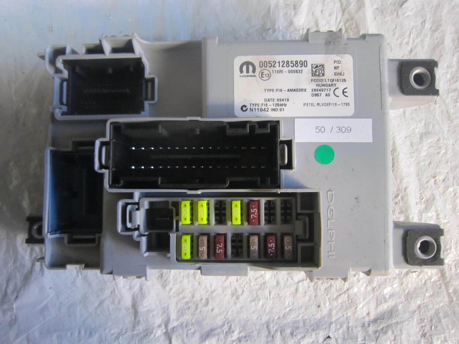 50-309 BODY COMPUTER MOPAR 00521285890 ALFA ROMEO / FIAT / LANCIA PANDA