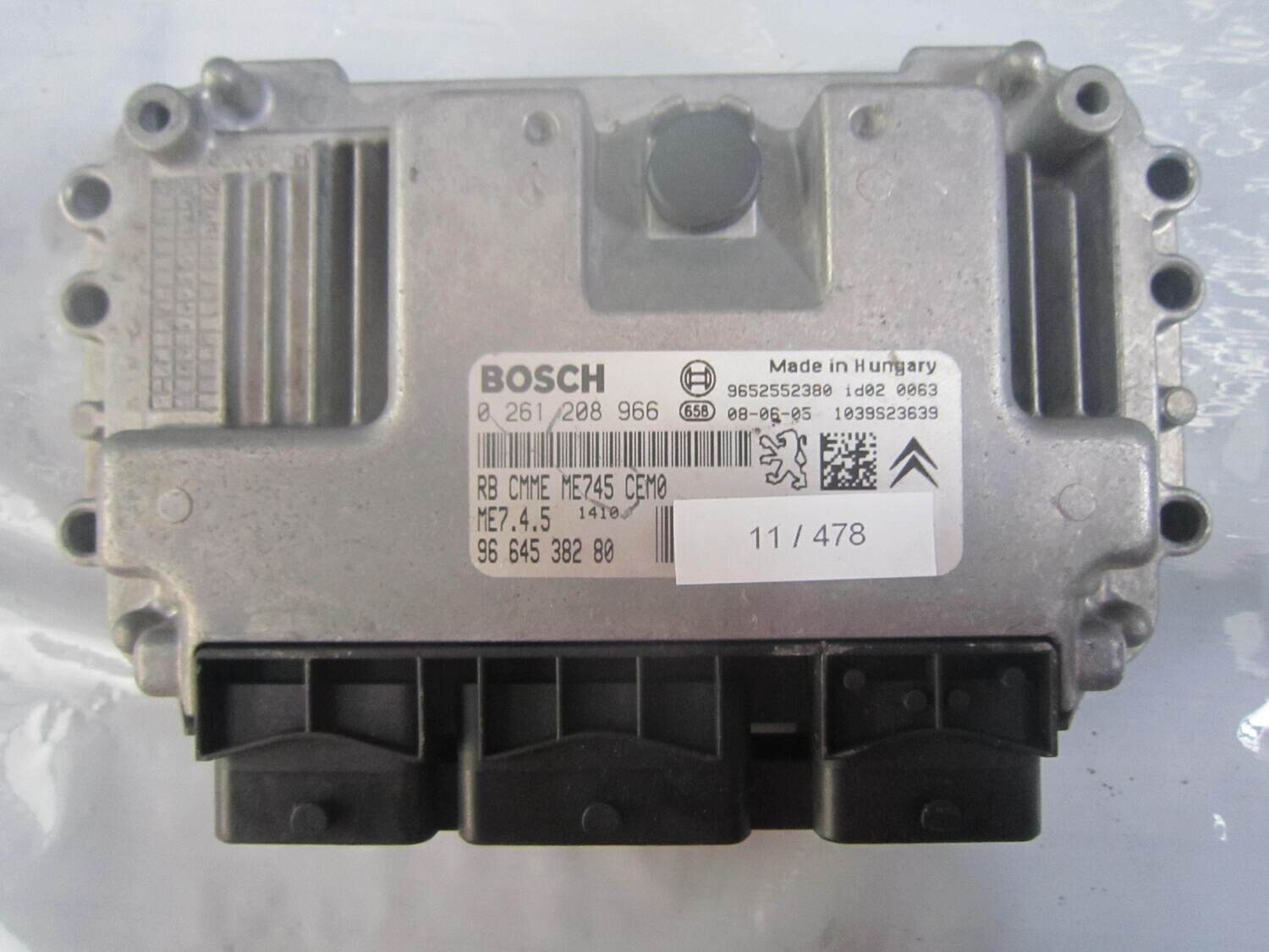 11-478 Centralina Motore Bosch 0 261 208 966 0261208966 9664538280 1039S23639 ME7.4.5  CITROEN / PEUGEOT Benzina 1007