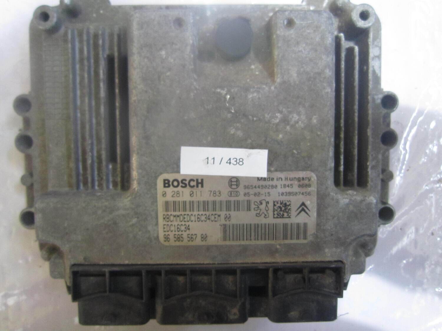 11-438 Centralina Motore Bosch 0 281 011 783 0281011783 9658556780 1039S07456 EDC16C34 CITROEN / PEUGEOT Diesel 206 2.0