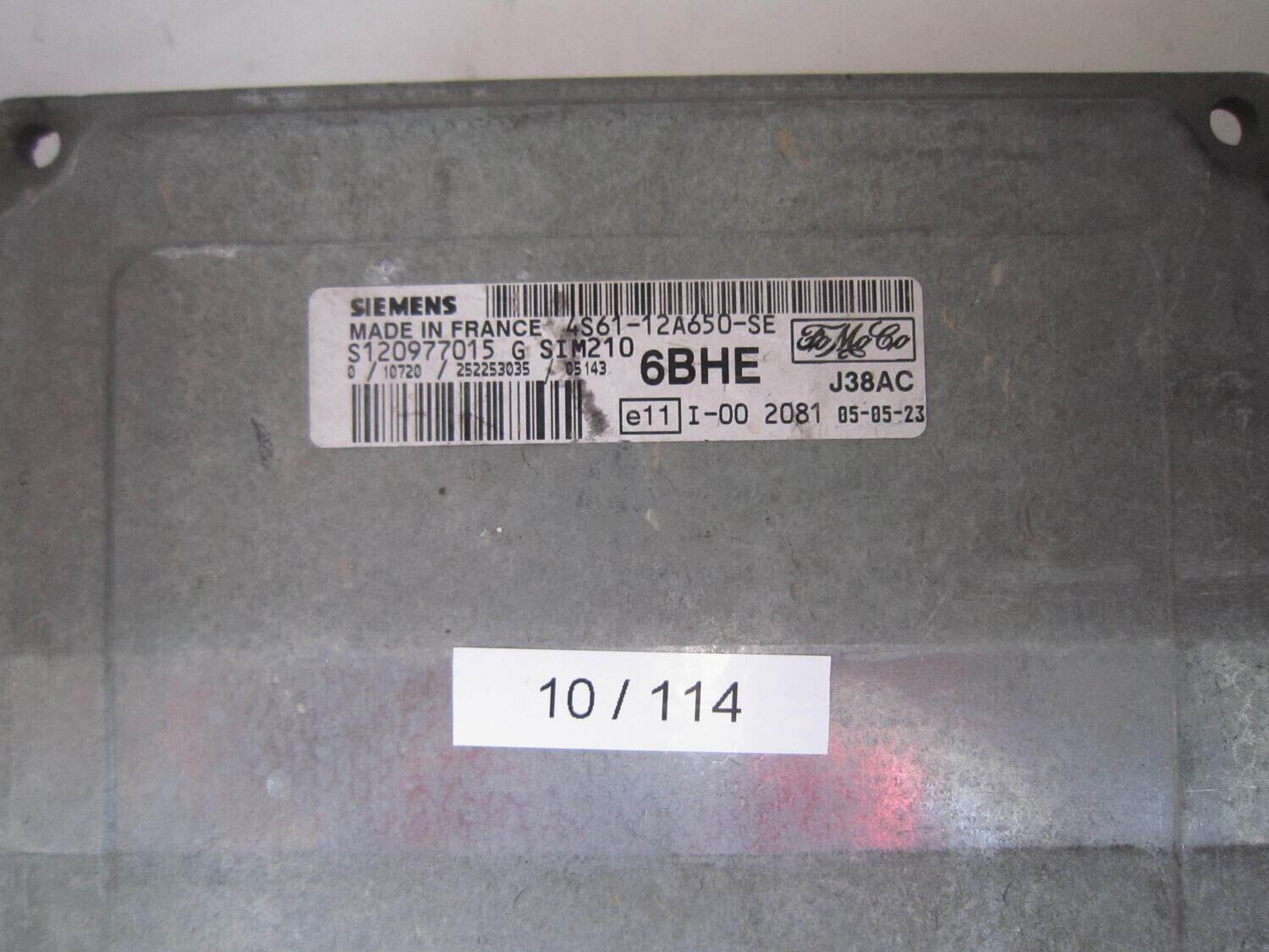 10-114 Centralina Motore Siemens S120977015 C S120977015C 4S61-12A650-SE 4S6112A650SE 6BHE J38AC SIM210 FORD Benzina FIESTA FUSION 1.4