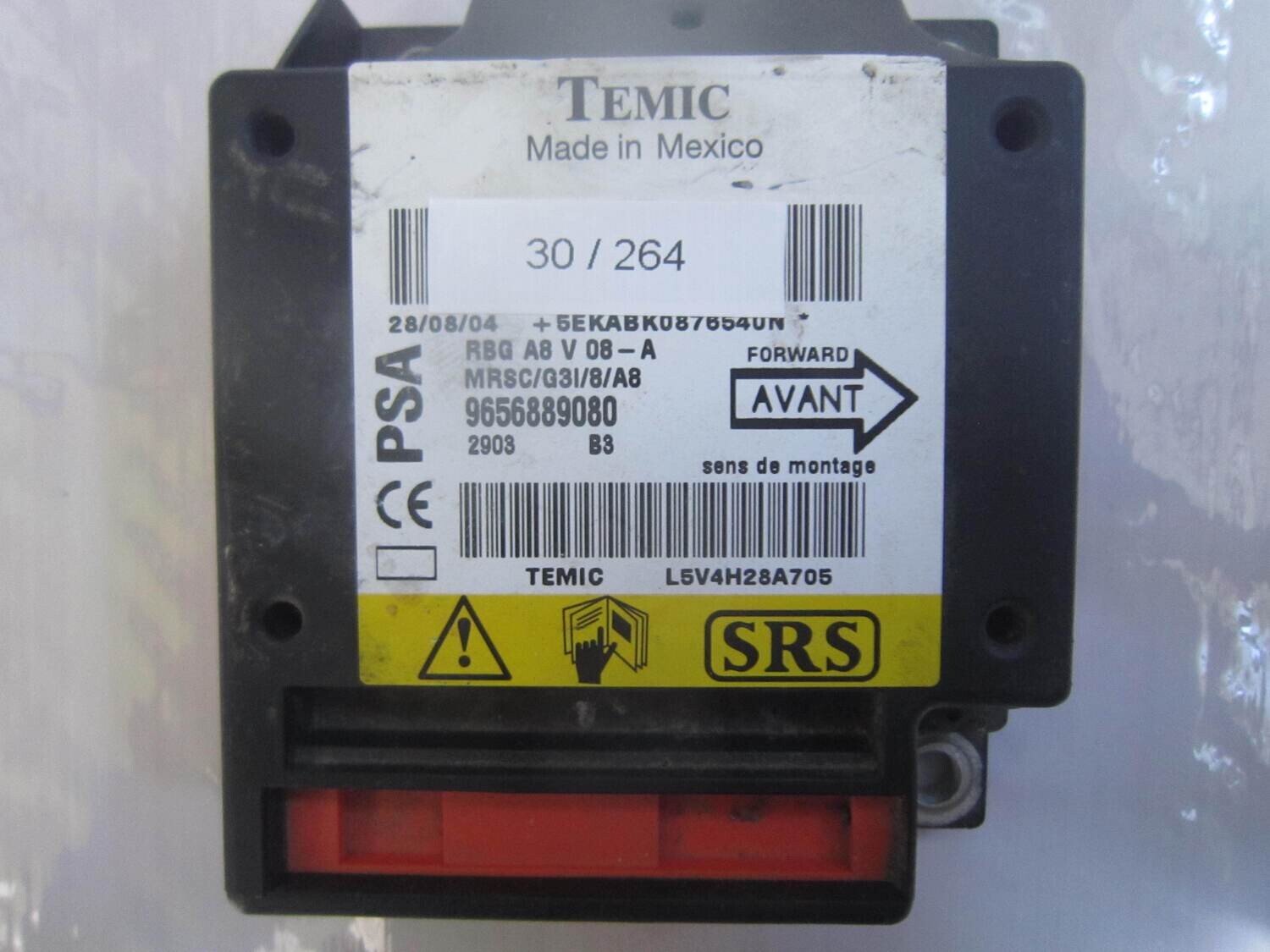 30-264 Centralina Airbag Temic 9656889080 RGB A8 V 08-A RGBA8V08A MRSC/G31/8/A8 CITROEN / PEUGEOT C 3