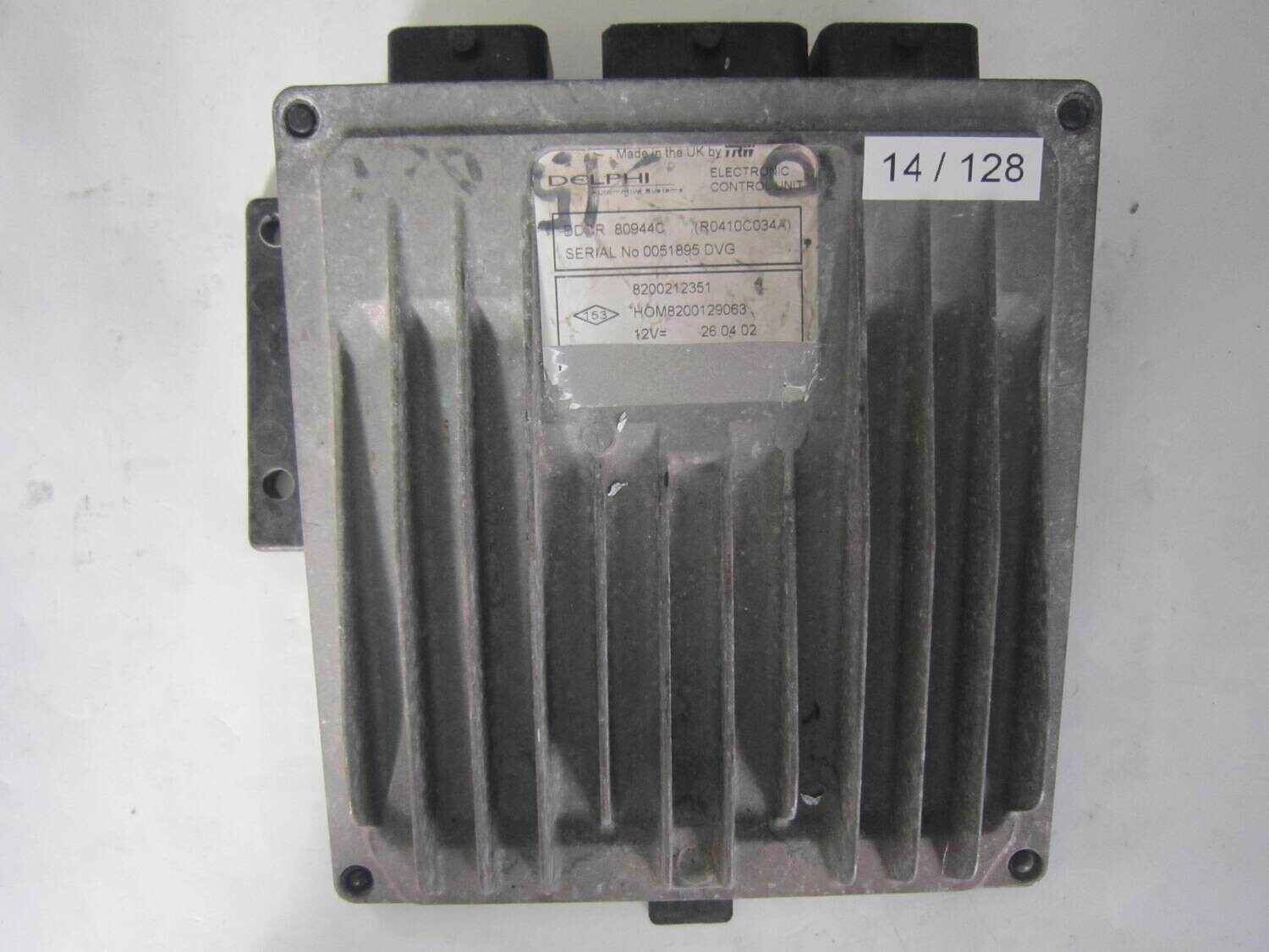 14-128 Centralina Motore Delphi DDCR80944C DDCR 80944C 8200212351  HOM8200129063  R0410C034A    RENAULT  CLIO 1.5 DCI