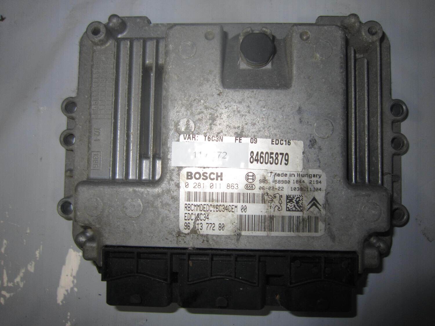 11-372 Centralina Motore Bosch 0 281 011 863 0281011863 96 617 733 80 9661773380 1039S12134 EDC16C34 CITROEN / PEUGEOT Diesel VARIE 1.6