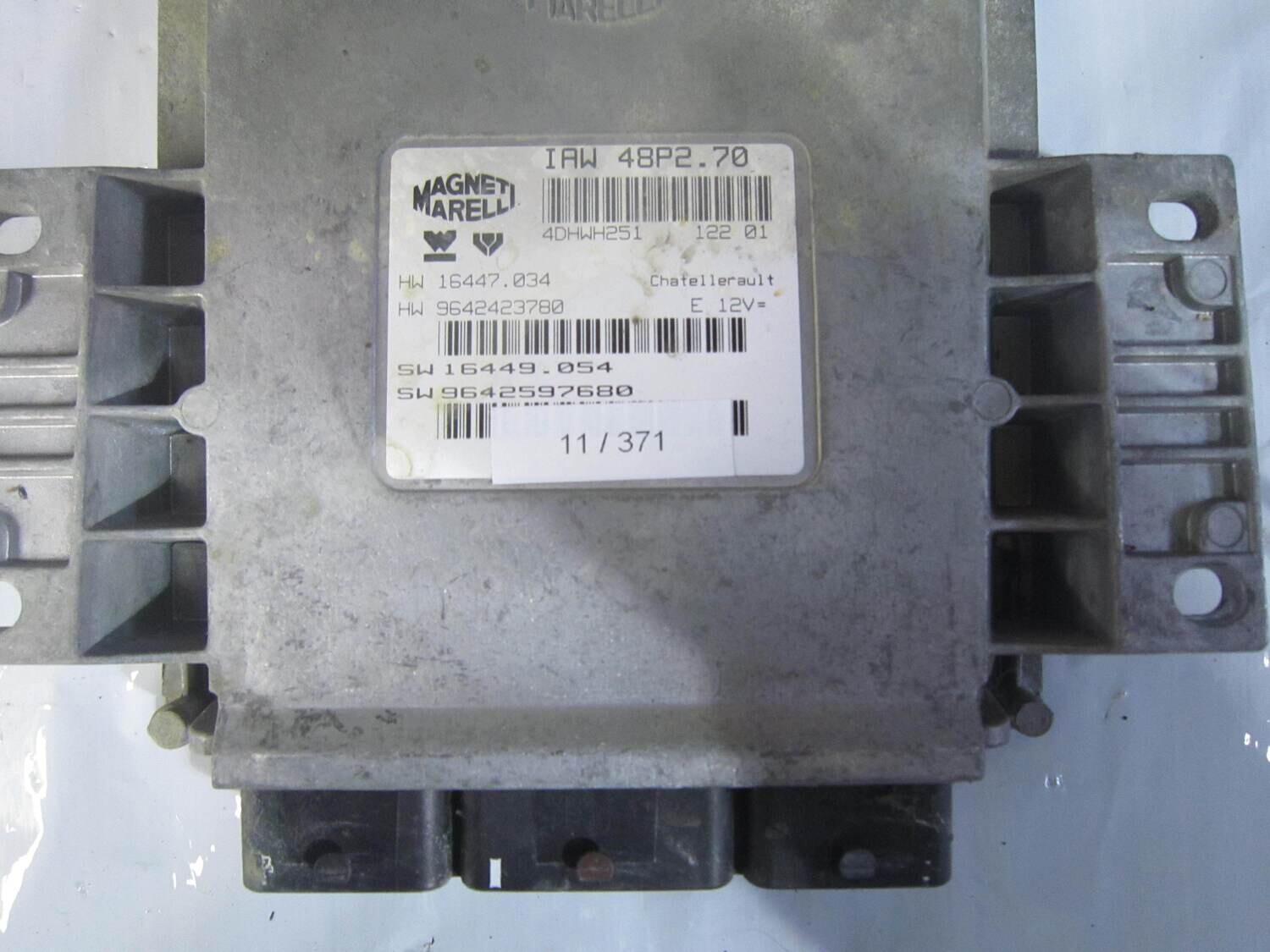 11-371 Centralina Motore Magneti Marelli HW 9642423780 HW9642423780 16449054 IAW 48P2.70 SW 9642597680 CITROEN / PEUGEOT Benzina C 3 1.1