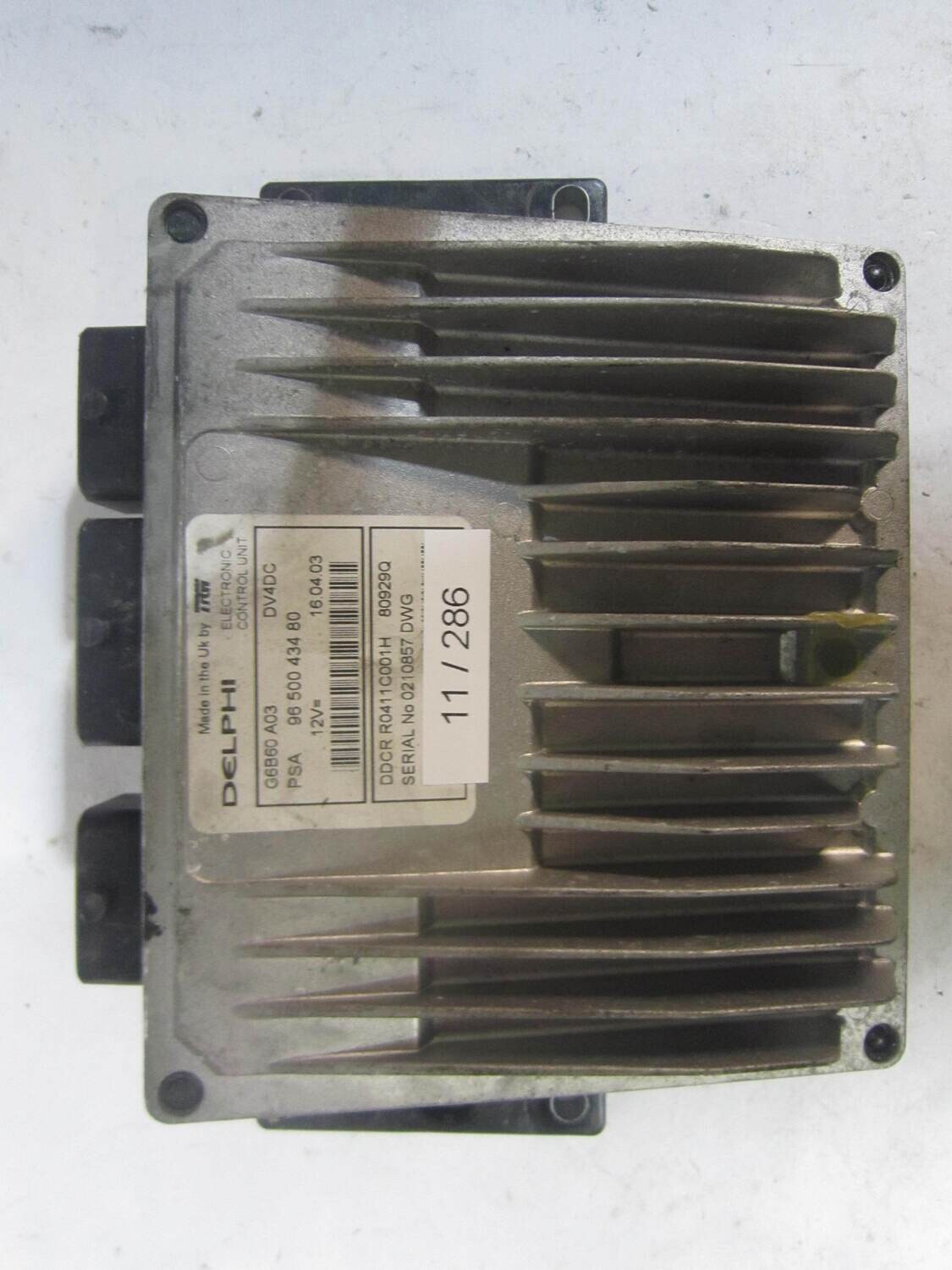 11-286 Centralina Motore Delphi 96 500 434 80 9650043480 G6B60 AO3 G6B60AO3 DDCR R0411C001H 80929Q DV4DC CITROEN / PEUGEOT Diesel C 3 1.4