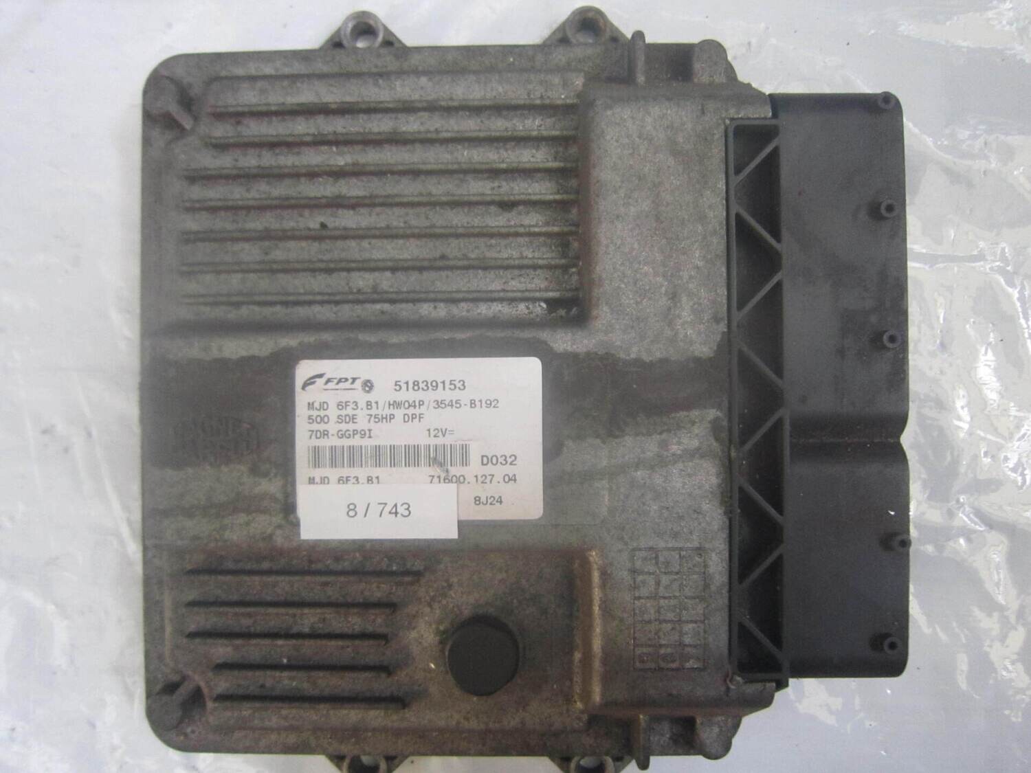 8-743 Centralina Motore Magneti Marelli 51839153   MJD 8F3.B1  71600.127.04 HW04P/3545-B192 ALFA ROMEO / FIAT / LANCIA DIESEL 500
