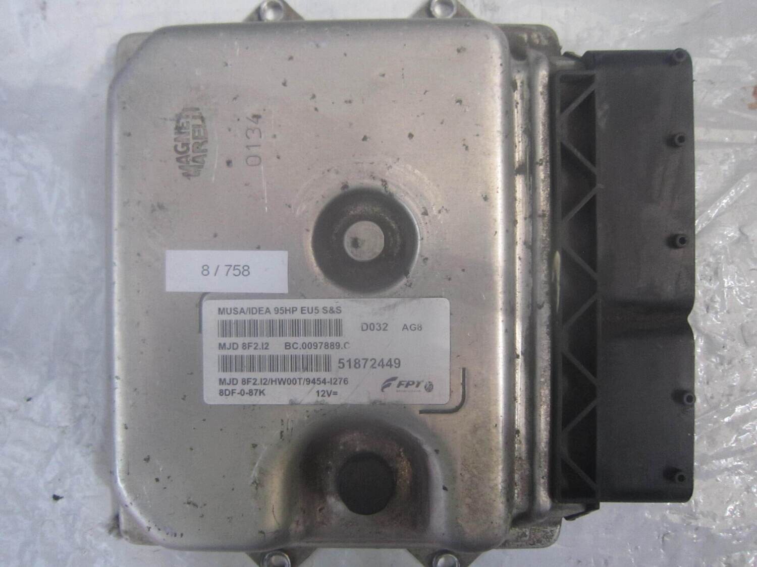 8-758 Centralina Motore Magneti Marelli 51872449   MJD 8F2.I2 BC.0097889.0 MUSA/IDEA 95HP EU5 S&S HW00T/9454-I276 ALFA ROMEO / FIAT / LANCIA Diesel IDEA_MUSA