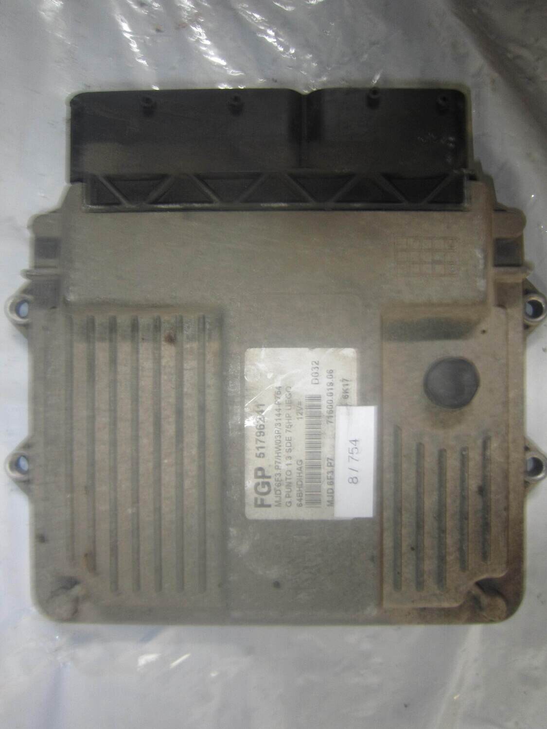 8-754 Centralina Motore Magneti Marelli 51796241   MJD 6F3.P7  71600.019.06 HW03P/3144-P754 ALFA ROMEO / FIAT / LANCIA DIESEL PUNTO