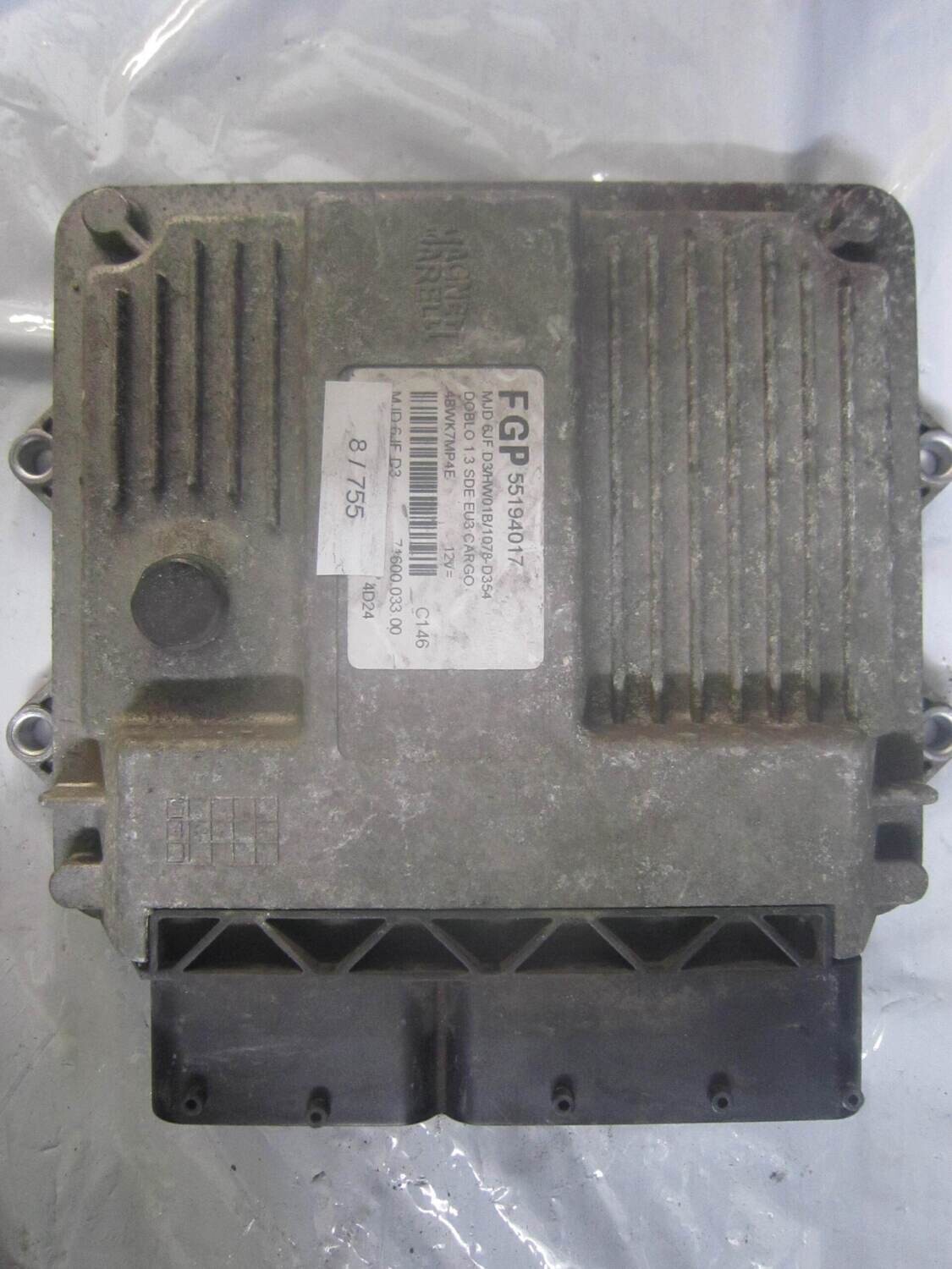 8-755 Centralina Motore Magneti Marelli 55194017   MJD 6JF.D3  71600.033.00 HW01B/1078-D354 ALFA ROMEO / FIAT / LANCIA Diesel DOBLO'