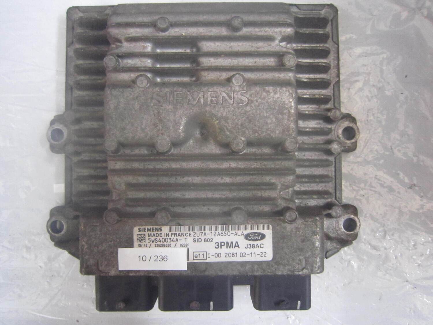 10-236 Centralina Motore Siemens 5WS40034A-T 5WS40034AT 2U7A-12A650-ALA 3PMA J38AC  FORD Diesel FIESTA