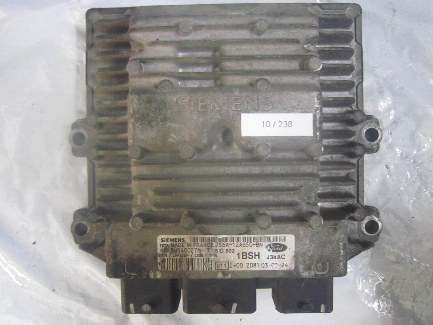 10-238 Centralina Motore Siemens 5WS40027M-T 5WS40027MT 2S6A-12A650-BN 1BSH J38AC SID 802  FORD DIESEL FIESTA