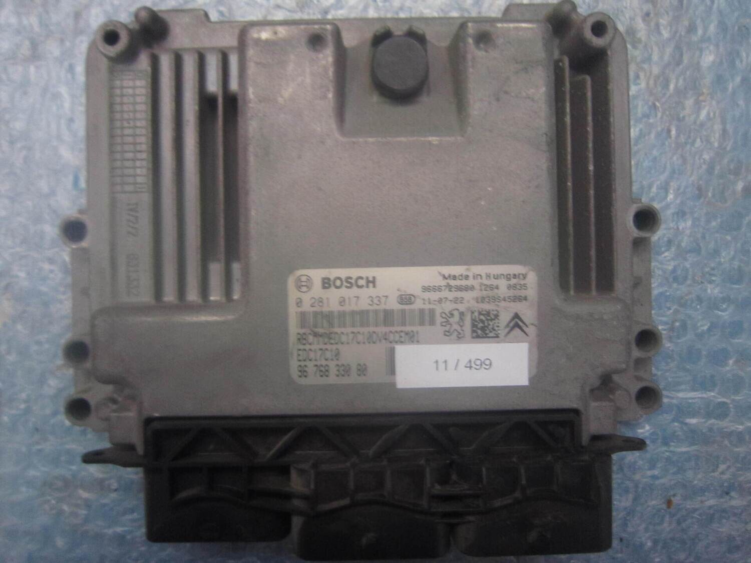 11-499 Centralina Motore Bosch 0 281 017 337 0281017337 96 768 330 80 1039S45264 EDC17C10  CITROEN / PEUGEOT Diesel C 3
