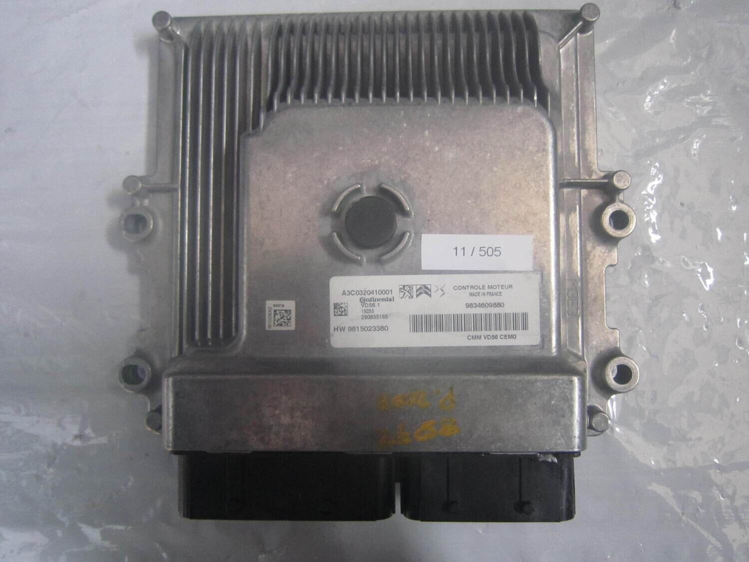 11-505 Centralina Motore Continental A2C0320410001   VD56.1 9834609880 HW 9815023380   CITROEN / PEUGEOT DIESEL VARIE