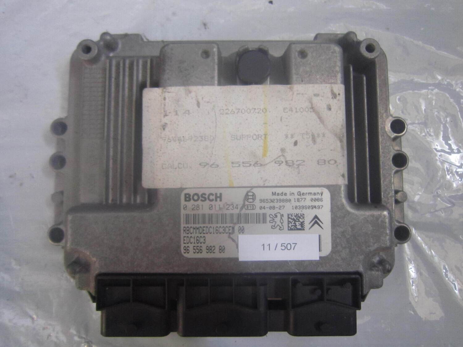 11-507 Centralina Motore Bosch 0 281 011 234 0281011234 96 556 982 80 1039S05497 EDC16C3  CITROEN / PEUGEOT DIESEL VARIE