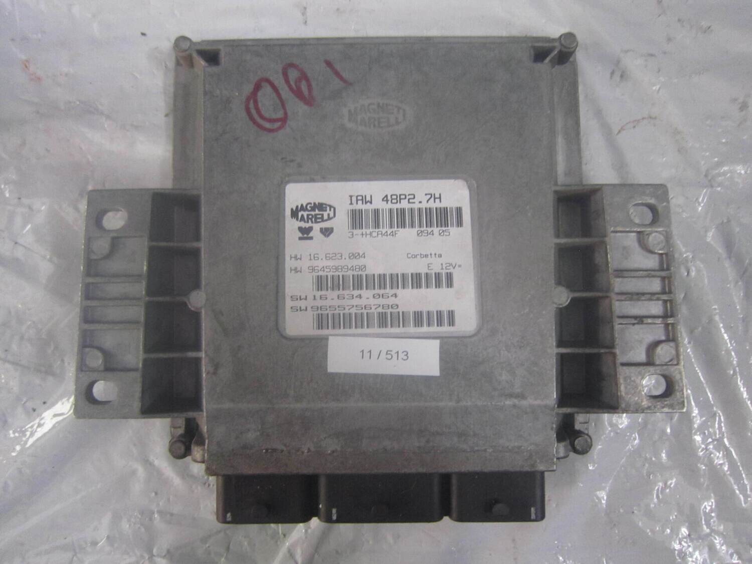11-513 Centralina Motore Magneti Marelli IAW 48P2.7H IAW48P2.7H 9645989480  16.634.064 SW 16.634.064 CITROEN / PEUGEOT BENZINA C 2