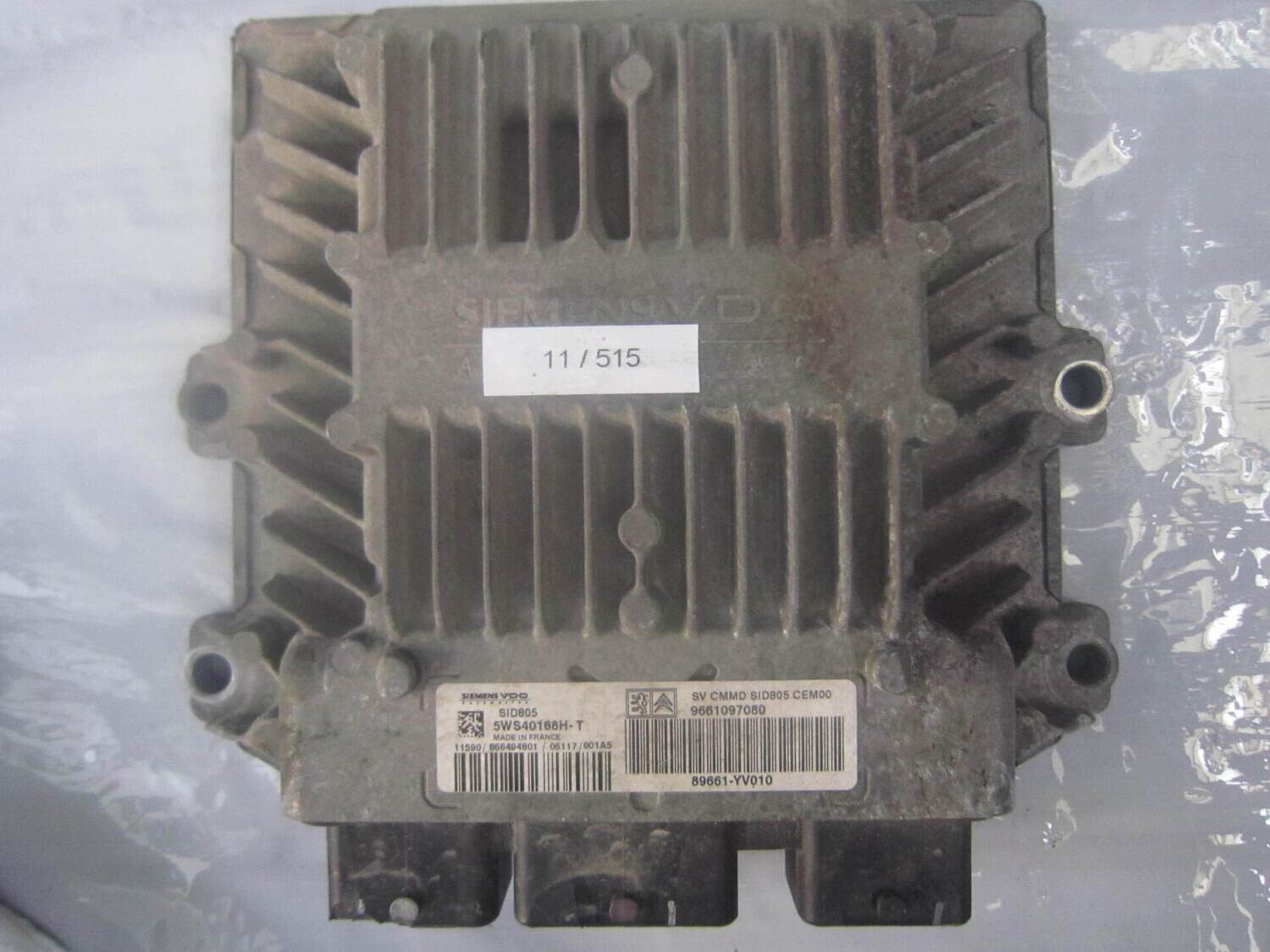 11-515 Centralina Motore Siemens 5WS40168H-T 5WS40168HT 9661097080 SID805   CITROEN / PEUGEOT Diesel VARIE