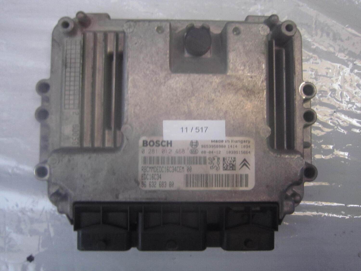 11-517 Centralina Motore Bosch 0 281 012 468 0281012468 96 632 683 80 1039S15664 EDC16C34  CITROEN / PEUGEOT DIESEL XSARA