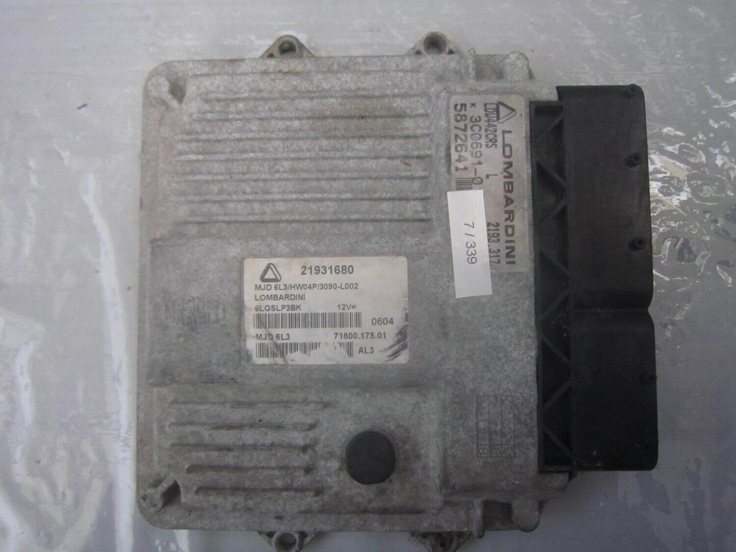 7-339 Centralina Motore Magneti Marelli 21931680   MJD 6L3 6LGSKSVBL 71600.175.01 HW04P/3090-L002 MICROCAR DIESEL M.GO