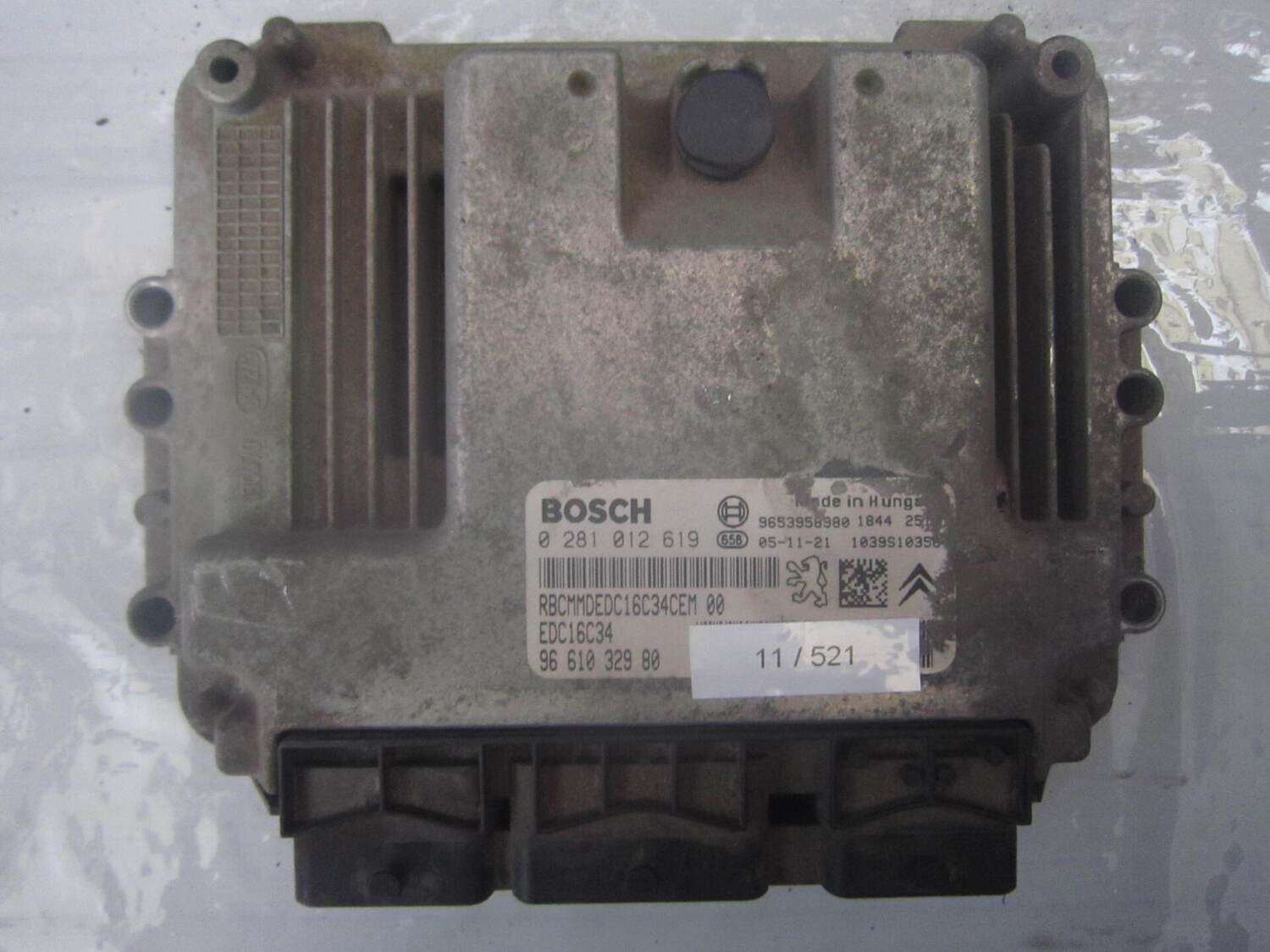 11-521 Centralina Motore Bosch 0 281 012 619 0281012619 9661032980 1039S10356 EDC16C34  CITROEN / PEUGEOT DIESEL VARIE