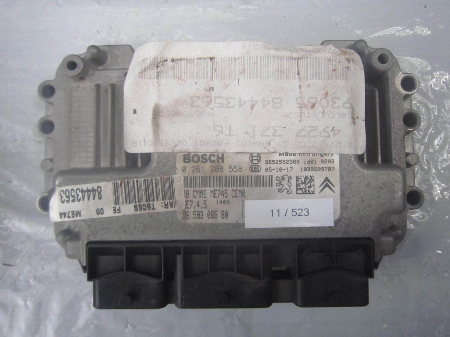 11-523 Centralina Motore Bosch 0 261 208 558 0261208558 96 593 065 80 1039S09787 ME7.4.5  CITROEN / PEUGEOT BENZINA 307