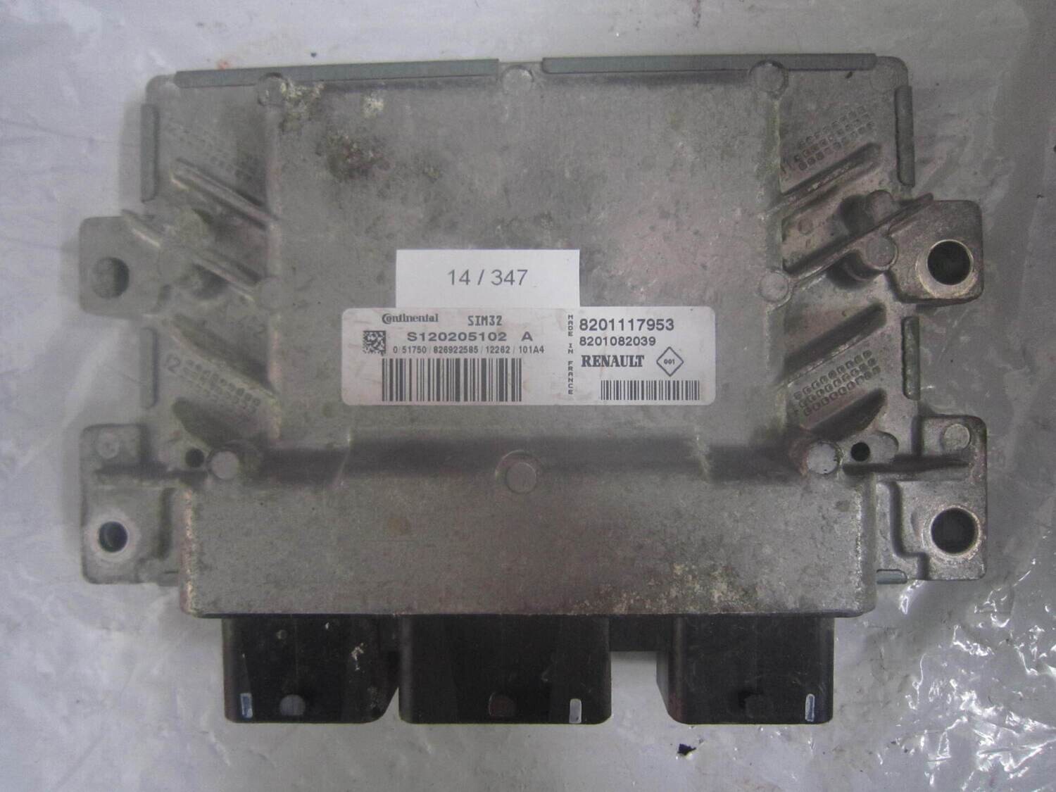 14-347 Centralina Motore Continental S120205102 A S120205102A 8201117953 8201082039 SIM 32  DACIA Benzina SANDERO