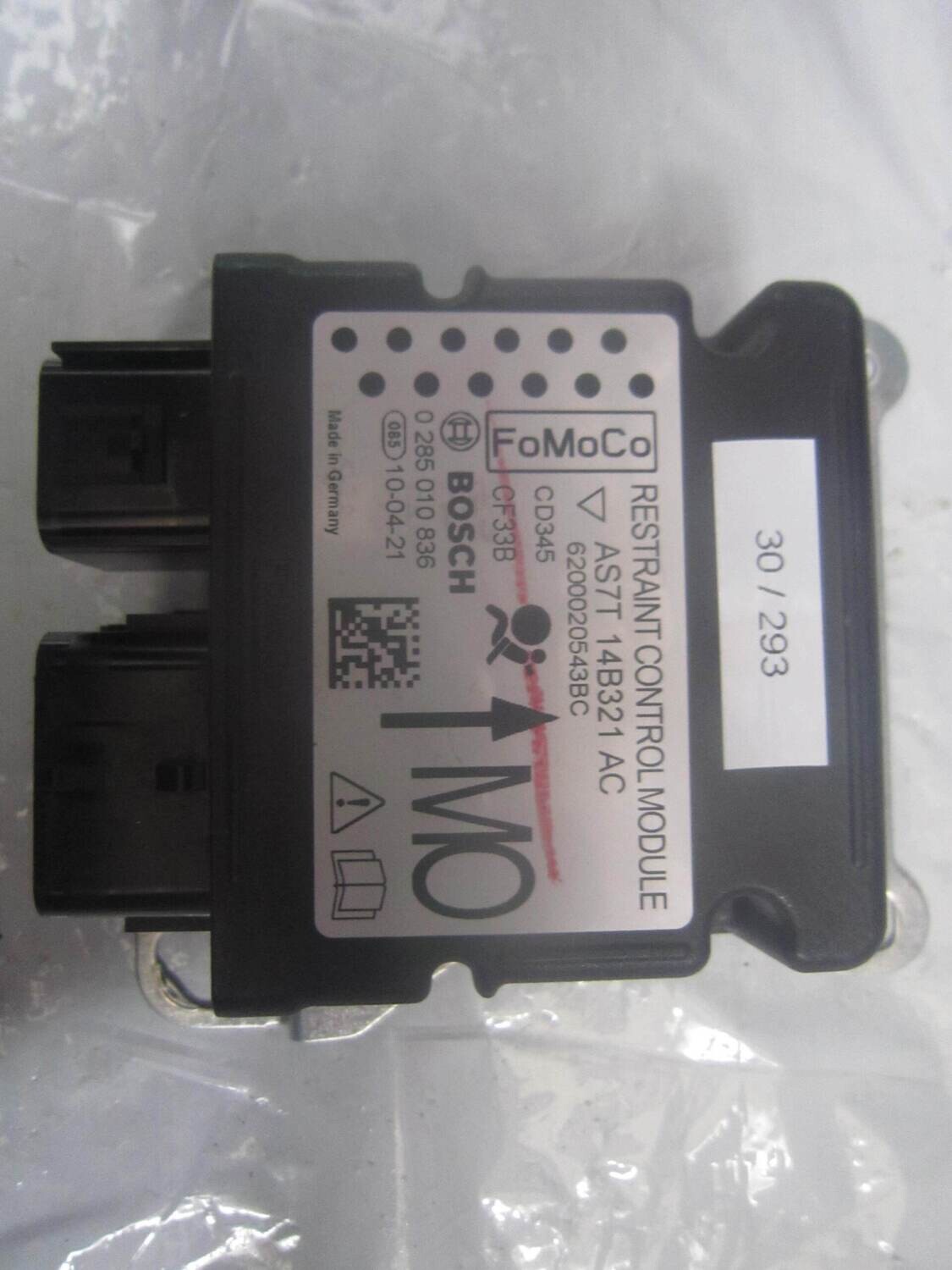 30-293 Centralina Airbag Fomoco 0 285 010 836 0285010836 AS7T 14B321 AC CD345 CF33B MO FORD Generica MONDEO