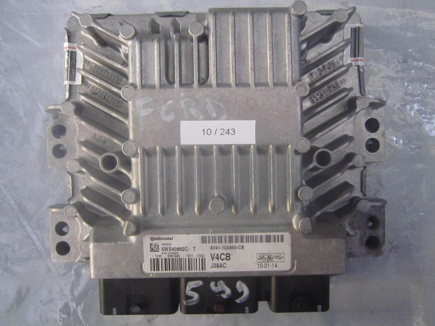 10-243 Centralina Motore Continental 5WS40862C-T 5WS40862CT 8V41-12A650-CB V4CB J38AC SID 206  FORD DIESEL KUGA