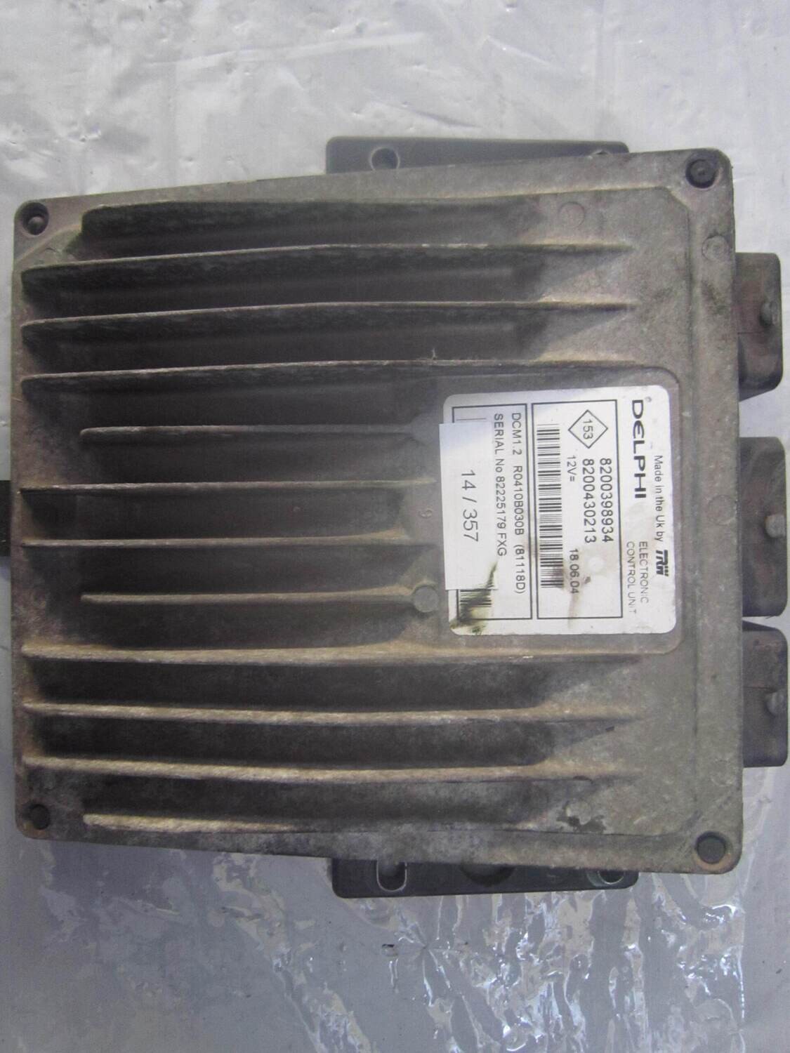 14-357 Centralina Motore Delphi R0410B030B   8200398934 8200430213 DCM1.2  RENAULT DIESEL MODUS