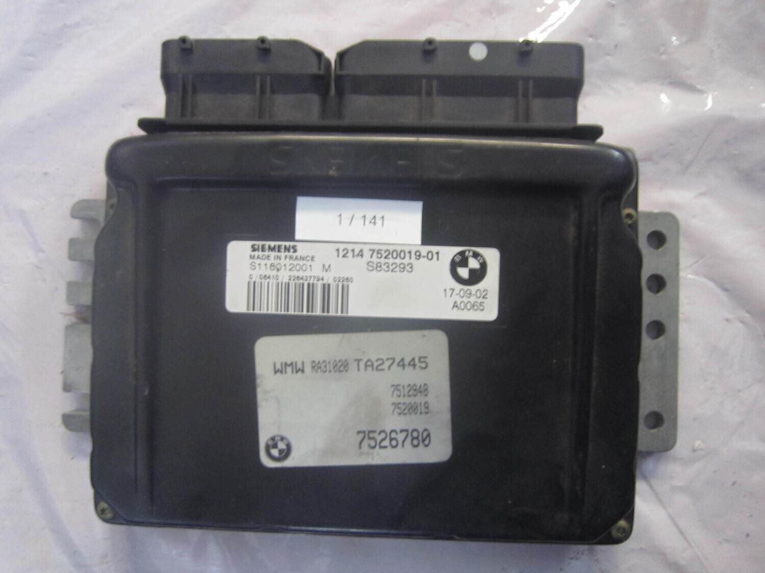 1-141 Centralina Motore Siemens S118012001   7526780 1214 7520019-01   MINI BENZINA ONE
