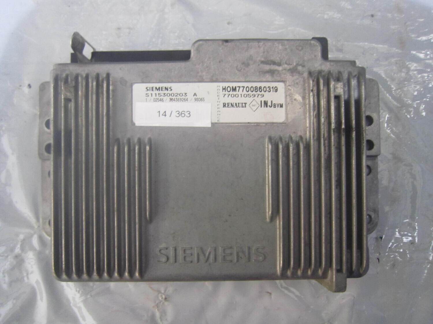 14-363 Centralina Motore Siemens S115300203 A S115300203A HOM7700860319 7700105979   RENAULT Benzina VARIE