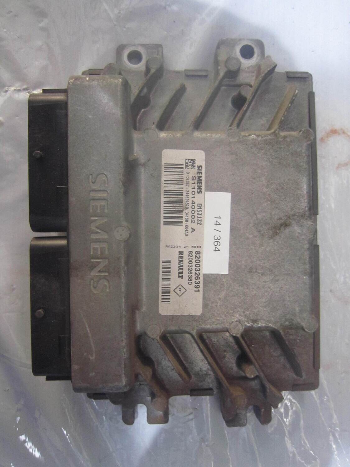 14-364 Centralina Motore Siemens S110140002 A S110140002A 8200326391 EMS3132 8200326380  RENAULT BENZINA CLIO